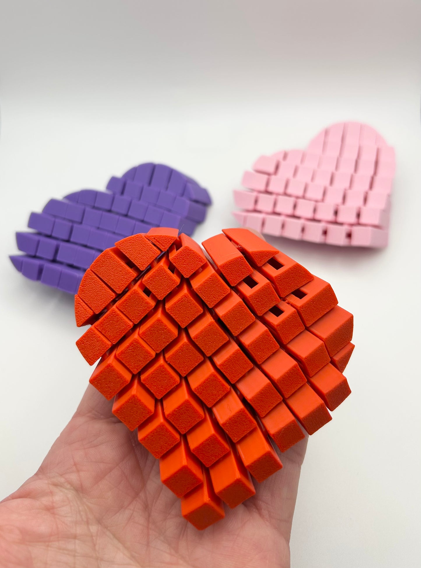 3D Printed Pixel Heart Fidget