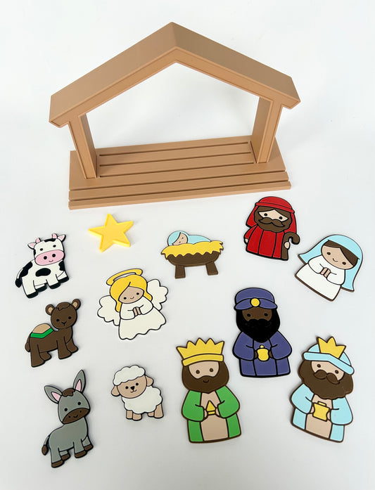 3D Printed Nativity Set with Stable Tray