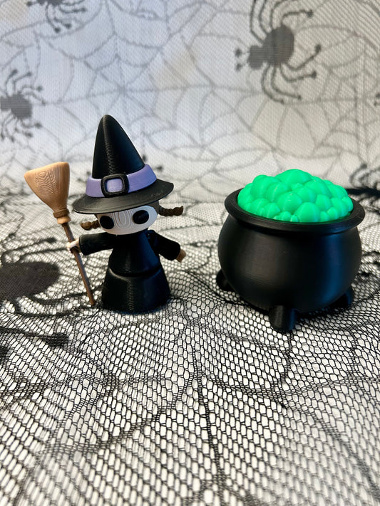 3D Printed Witch with Broom