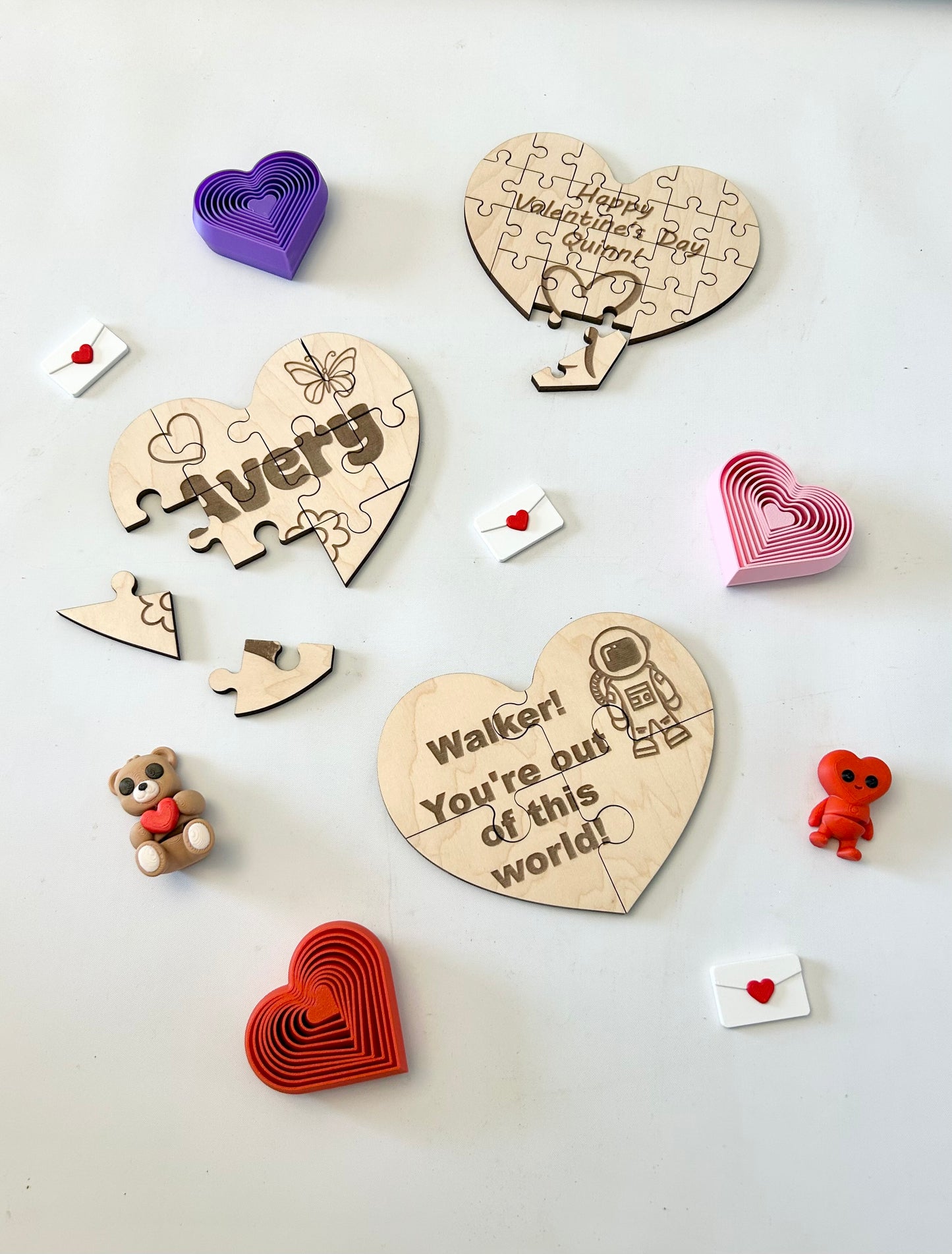 Custom Wooden Heart Shaped Puzzles