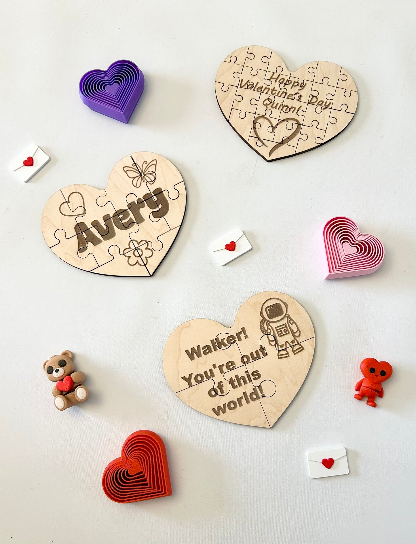 Custom Wooden Heart Shaped Puzzles