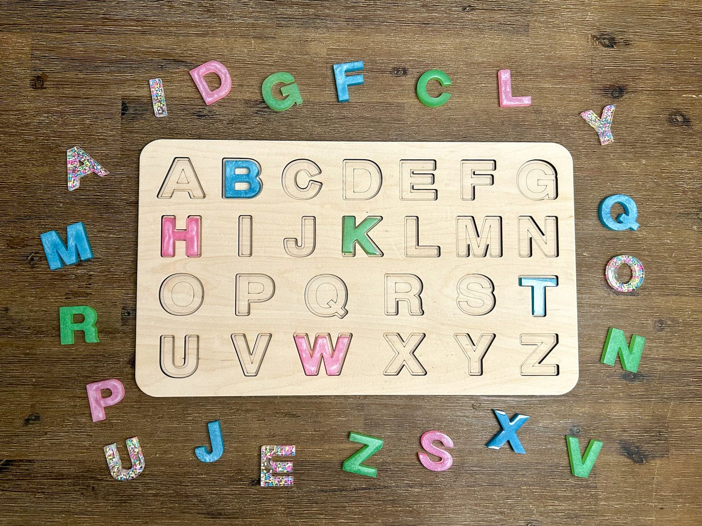 Uppercase Resin Letter Puzzle Board