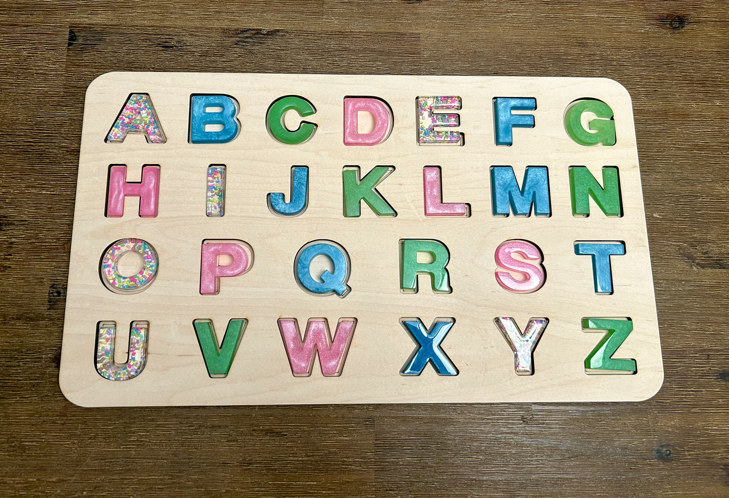 Uppercase Resin Letter Puzzle Board